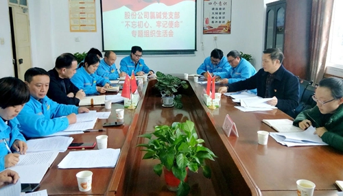 向宇飛列席指導(dǎo)股份公司氯堿黨支部“不忘初心、牢記使命”專題組織生活會