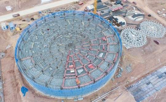 邦普宜化項目標志性建筑“鳥巢”初具雛形！